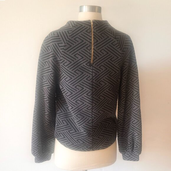 ANTHROPOLOGIE Westerly Geometric Pullover, Grey Motif, XS - Picture 6 of 12